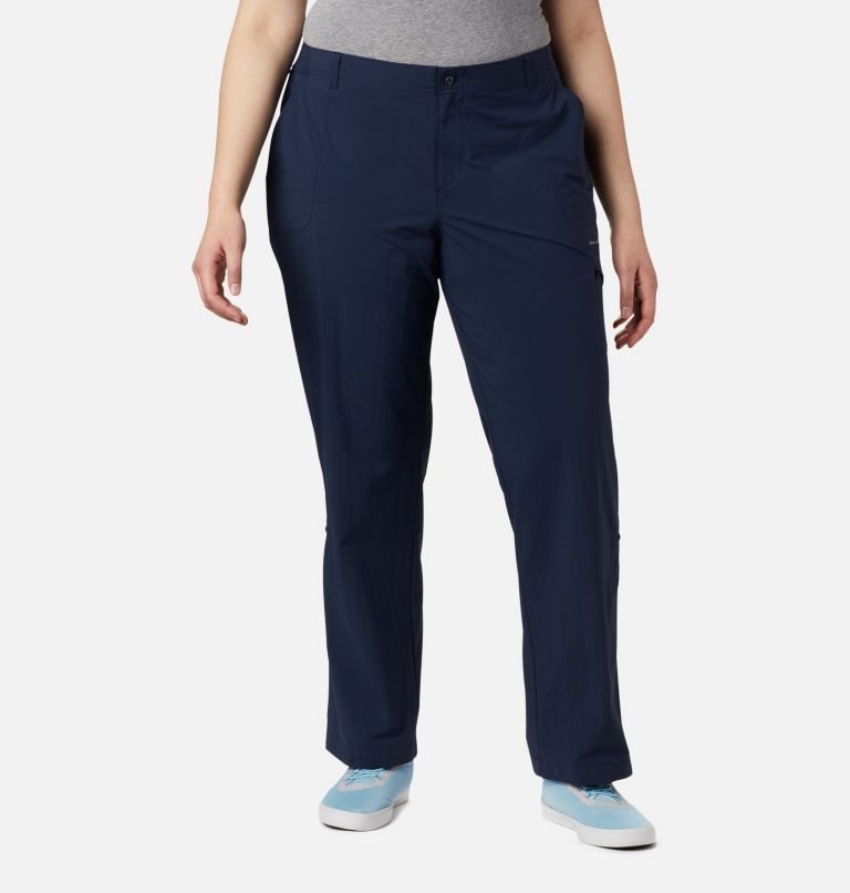 Pantaloni Columbia PFG Aruba Roll Up Dama Bleumarin | Plus Size ID7ASQ018